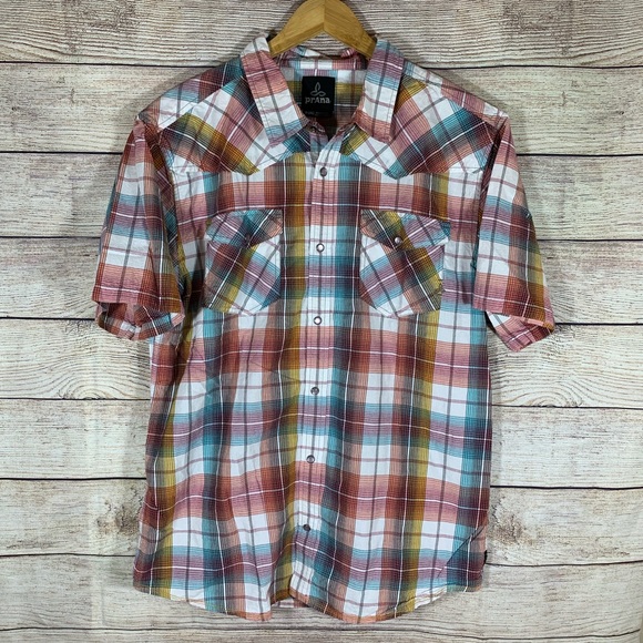Prana Other - Prana SS plaid snap front casual shirt